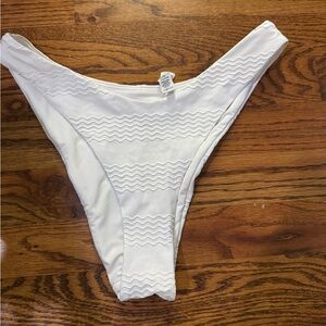 Aerie Cream Bikini Bottom with Wave Design